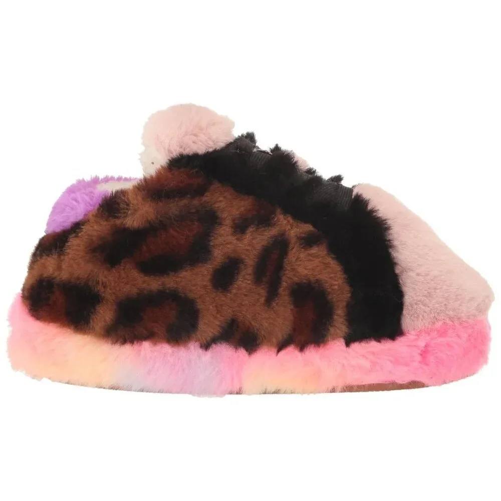 Steve Madden Girl's Tara Slipper Colorful Pair With a Leopard Print With Star
